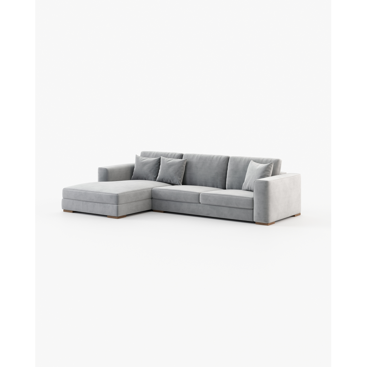 Grey Sofa with Chaise Longue Laskasas